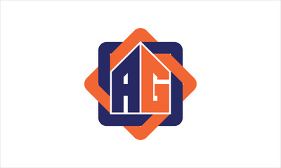 AG real estate logo design vector template.