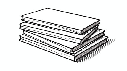 Pile of empty paperblanks flat monochrome isolated vector