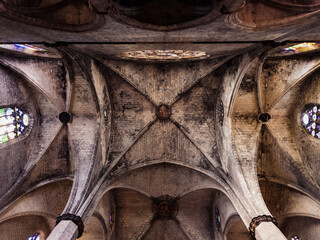 Vaulted cathedral roof in Europe