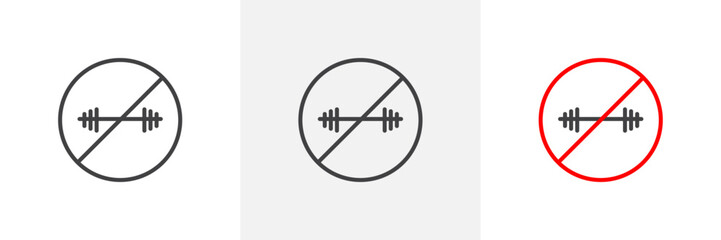 No Gym Equipment Use. Exercise and Fitness Gear Prohibition. Barbell and Dumbbell Ban