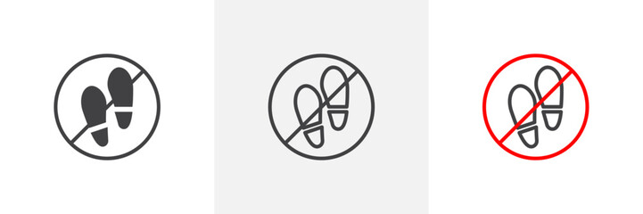 No Shoe Use Policy. Barefoot Only Area. Footprint and Footwear Restriction Sign