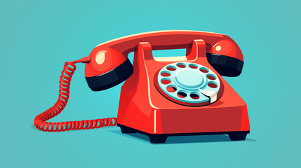 Abstract illustration of old landline phone