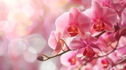 Beautiful pink orchid - phalaenopsis - obrazy, fototapety, plakaty