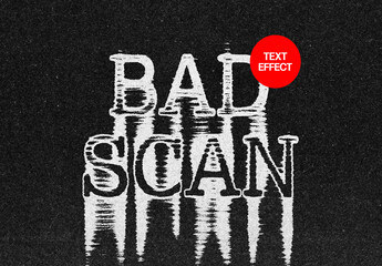 Bad Print Text Effect Mockup - obrazy, fototapety, plakaty