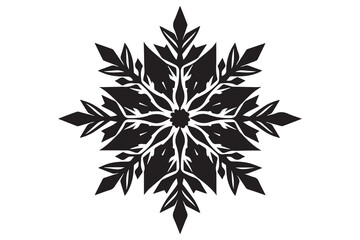black silhouette snowflake white background vector