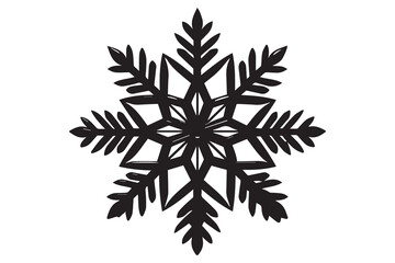 black silhouette snowflake white background vector