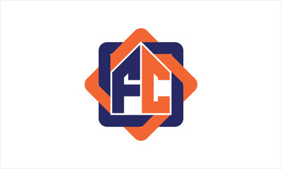 FC real estate logo design vector template.