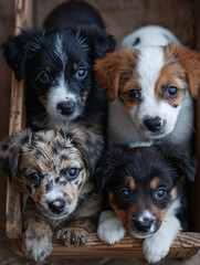 Photo de plusieurs chiens qui font la pause devant l'objectif