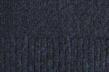 abstract background of dark grey cashmere knit fabric texture close up