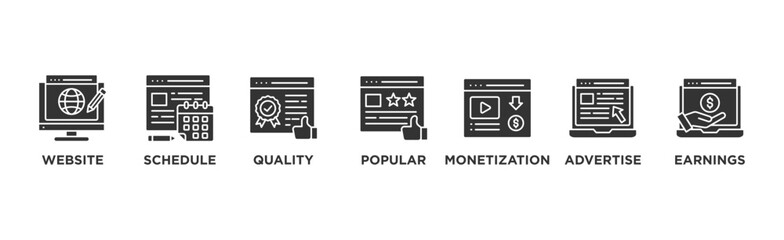 Blogger banner web icon vector illustration concept