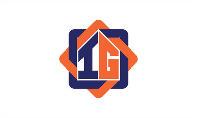 IG real estate logo design vector template.