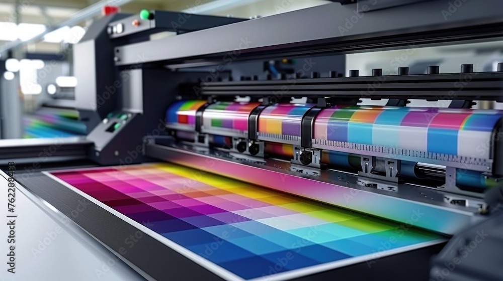 Poster a printing machine that has a color picker on it.