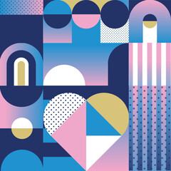Abstract Summer travel geometric elements background, futuristic design wallpaper, sales gift card banner pattern layout illustration for brochure covers, web headline, advertising flyer