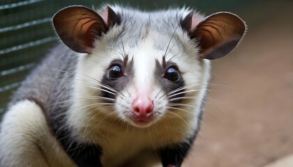 A Possum In A Zoo Enclosure