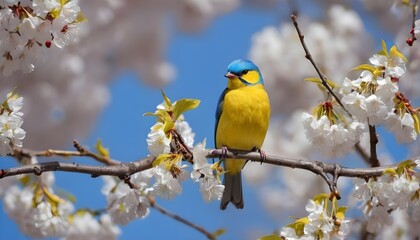 Naklejka premium there is a bird sitting on a branch of a tree beautiful nature