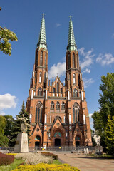 Basilica of St Michael and Florian in Warsaw, Poland. A 19th century Roman Catholic church. - obrazy, fototapety, plakaty