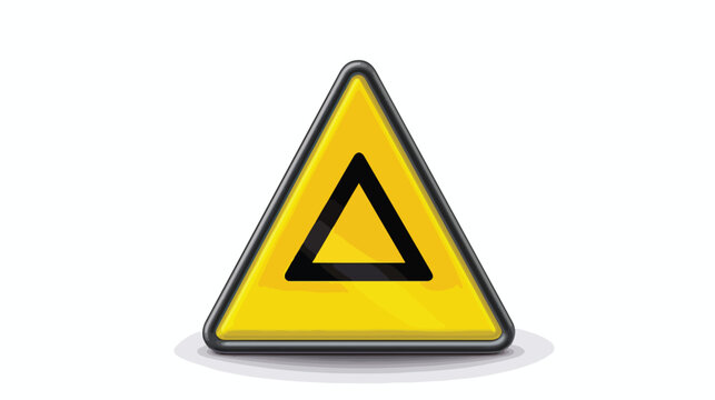 Rounded triangle shape hazard warning sign with excl