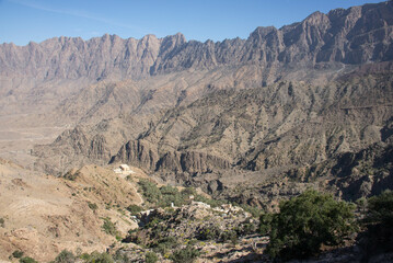 Stunning view of the Western Hajar Mountains, Wakan, Oman