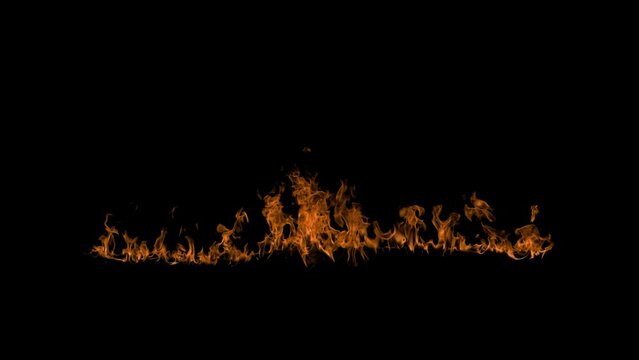 Realistic Ground Fire High Quality flame footage burning fire, red fire, burning fire on black background in slow motion, footage, 4k footage,