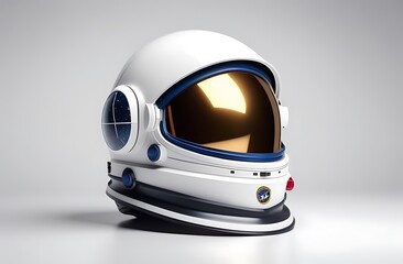 Astronaut helmet on the moon.  cosmonaut day