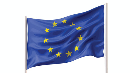Slightly waving flag of the European Union isolated