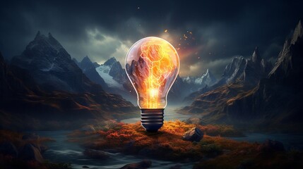Adventure scene with a rocket navigating brain folds light bulb moon ultra HD surreal vivid colors high resolution