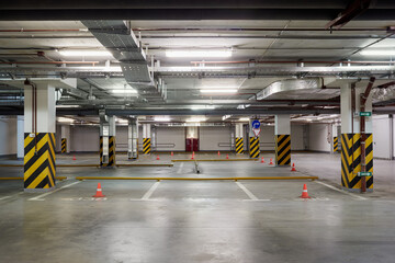 Empty area at underground parking.