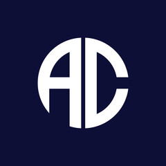 modern ac circle logo design