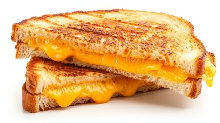 Grilled Cheese Sandwich Isolated On White Background
