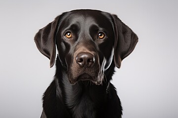 a black dog with brown eyes