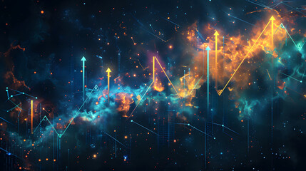 Financial Growth: A Cosmic Journey to Success - Visualizing Prosperity as a Starry Sky with...