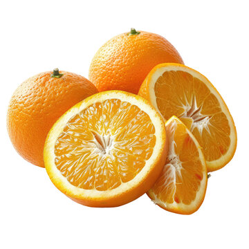 fresh oranges isolated on transparent background