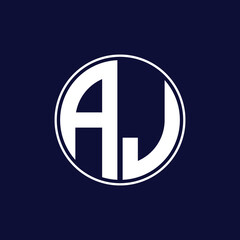 modern aj circle logo design