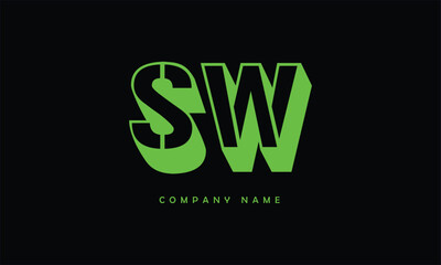 Fototapeta na wymiar SW, WS, S, W Abstract Letters Logo Monogram