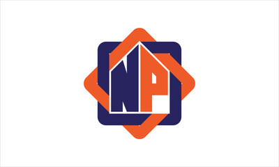 NP real estate logo design vector template.