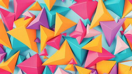 Stunning Modern Artistry: A Striking 3D Lettering Blend of Trianglify Colors, Expertly Illustrated...