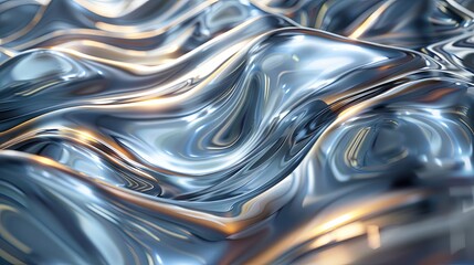Abstract metallic background with waves illustration.