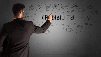 businessman drawing a creative idea sketch