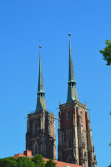 The Cathedral of St. John the Baptist in Wroclaw, located in the Cathedral Island. Wroclaw, Poland