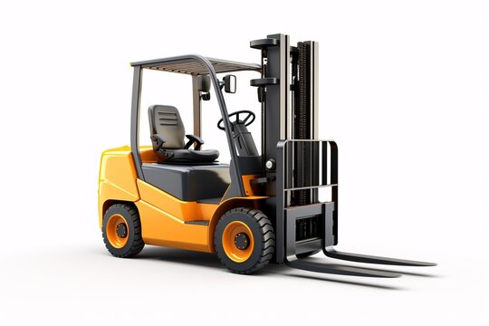 a yellow and black forklift