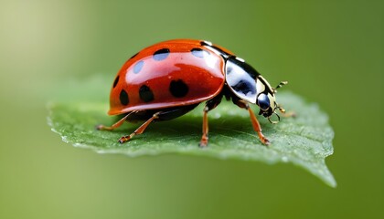 Fototapeta premium A beautiful daylibug is sitting on the leaf