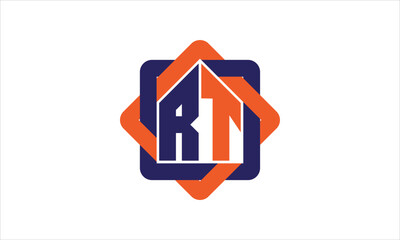 RT real estate logo design vector template.