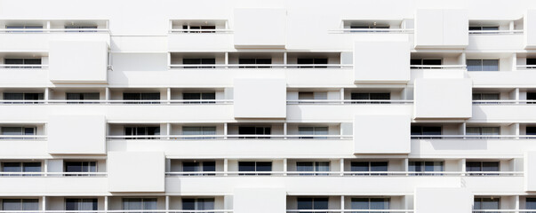 Modern Apartment Complex Facade in Minimalist Style