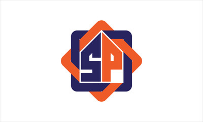 SP real estate logo design vector template.