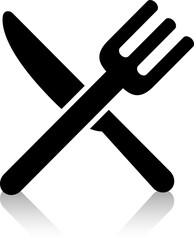Restaurant logo and black crockery icons