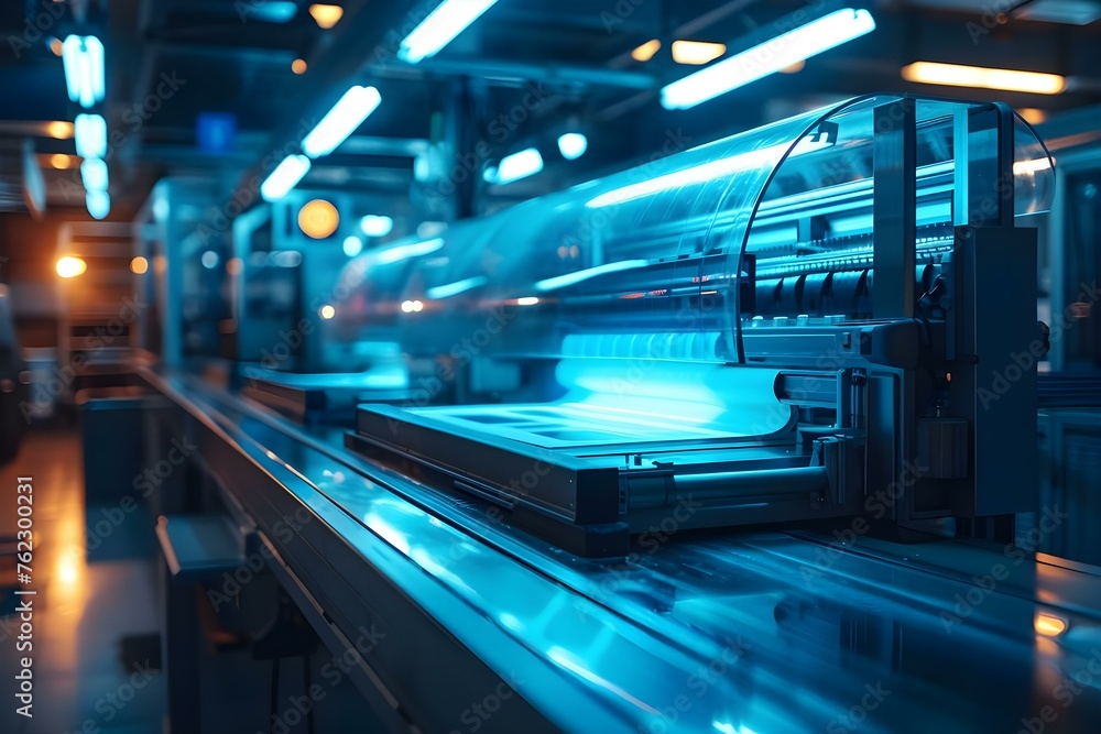 Aufkleber the high-tech digital printer in action creating large prints. concept digital printing, large-scale
