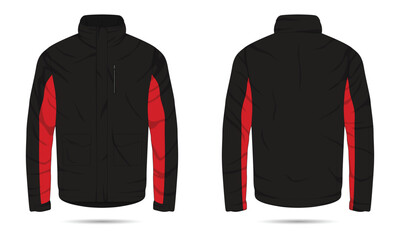 Outdoor jacket mockup front and back view - obrazy, fototapety, plakaty