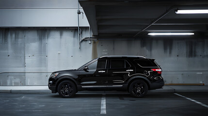 Power and Might: Isolated Image Capturing Sleek Strength and Grandeur of a Single SUV - obrazy, fototapety, plakaty