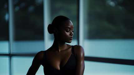 African woman ballet dancer with natural hair