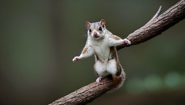 A Flying Squirrel With Its Arms Spread Wide Balan